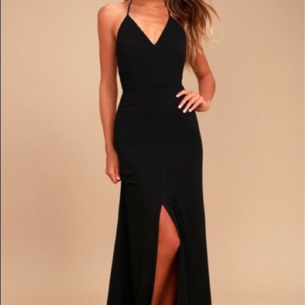 Story of a Starry Night Black Backless Lace Dress
